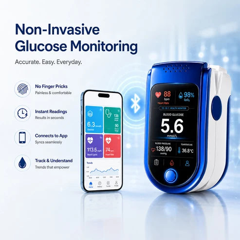 ⚕️ Non Invasive Daily Health Tracker | 💧 Needle-Free Wellness Trend Monitoring Device