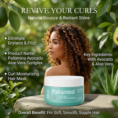 Pallamina Avocado & Aloe Vera Hair Mask – Deep Hydration Treatment for Curly, Dry & Frizzy Hair