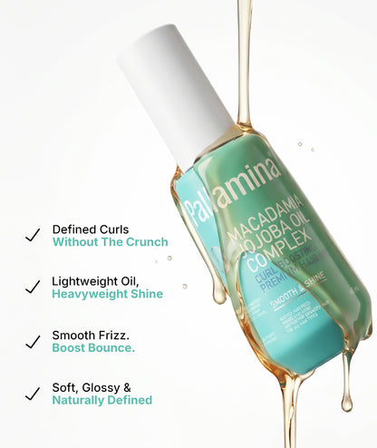 Pallamina Curl Enhancing Hair Oil with Jojoba Oil Complex for Curly, Wavy and Dry Hair