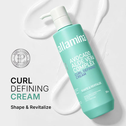 Pallamina Natural Curl Defining Cream With Avocado Extract And Aloe Vera For Dry Curly Hair Repair