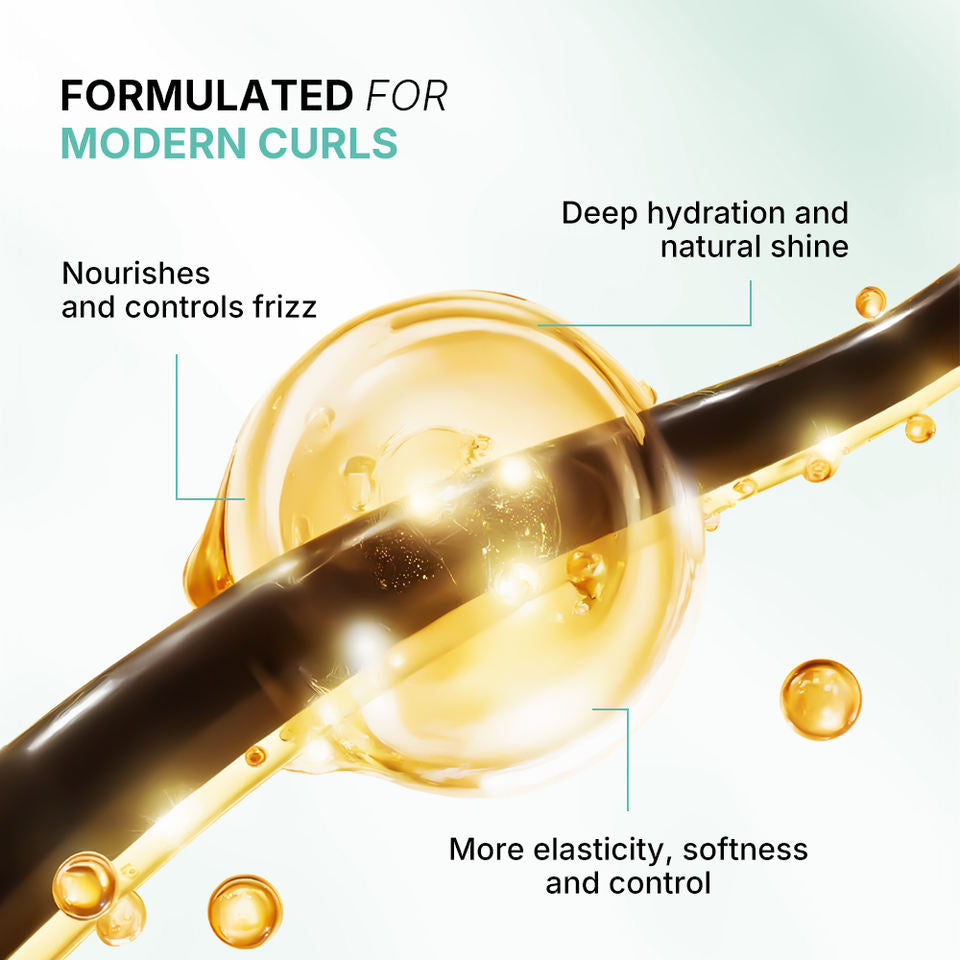 Pallamina Curl Enhancing Hair Oil With Macadamia & Jojoba Oil Complex For Dry Frizzy Curly Hair Repair