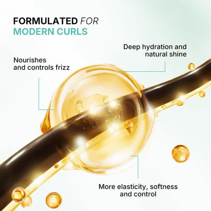 Pallamina Curl Enhancing Hair Oil With Macadamia & Jojoba Oil Complex For Dry Frizzy Curly Hair Repair