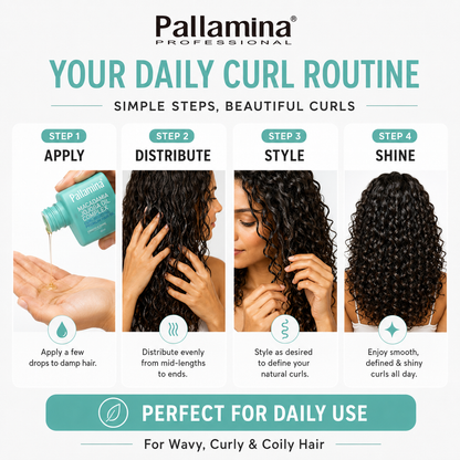 Pallamina B2b Curl Boosting Premium Hair Oil For Curly Hair Macadamia Jojoba Oem Private Label And Bulk Orders