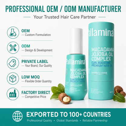 Pallamina B2b Curl Boosting Premium Hair Oil For Curly Hair Macadamia Jojoba Oem Private Label And Bulk Orders