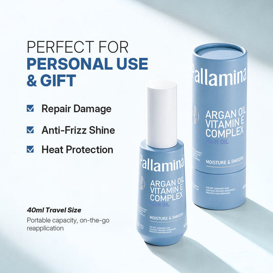 Pallamina Argan Vitamin E Hair Oil For Split Ends Frizz Control Smooth Shine Hair Treatment For Salon Oemprivate Label Hair Care