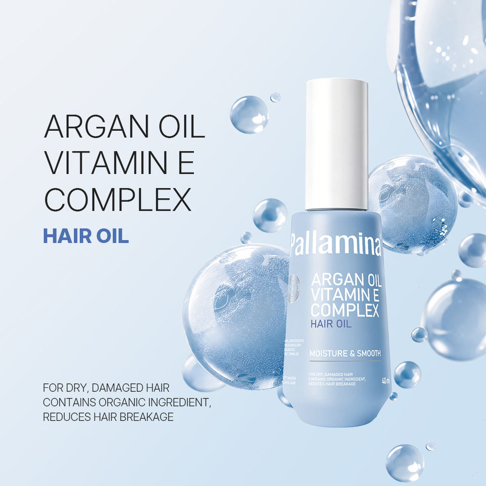 Pallamina Argan Vitamin E Hair Oil For Split Ends Frizz Control Smooth Shine Hair Treatment For Salon Oemprivate Label Hair Care
