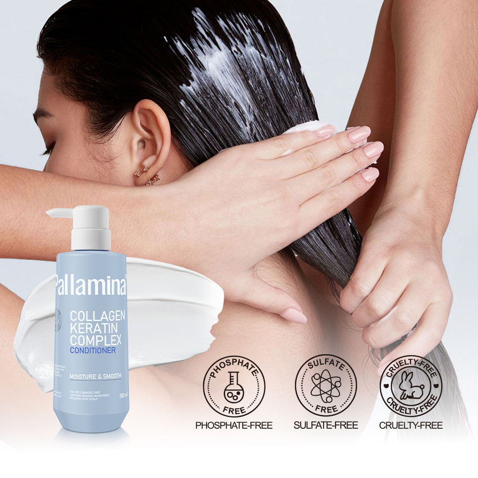 Pallamina Collagen Keratin Shampoo – Salon-Grade Moisturising Cleanser with Argan Oil for Damaged, Dry & Color-Treated Hair