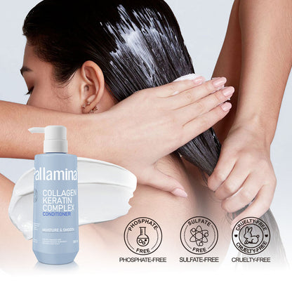 Pallamina Collagen Keratin Shampoo – Salon-Grade Moisturising Cleanser with Argan Oil for Damaged, Dry & Color-Treated Hair