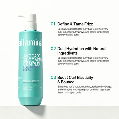Pallamina Curl Activator Cream Professional Curly Hair Styling Product For Moisture And Definition
